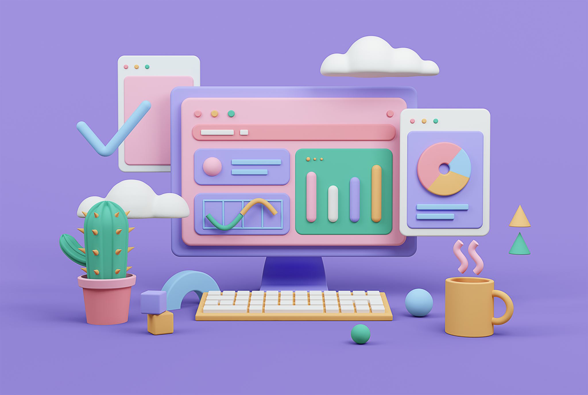 Pastel-workspace-setup